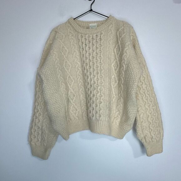 Emerald Design Wool Cable Knit Irish Sweater M - Picture 1 of 6